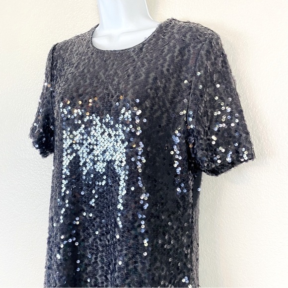 Chanler Henry Gunmetal Grey Sequin Party Dress Size L - Picture 3 of 8
